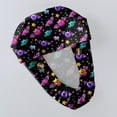 thumbnail image 4 of Women's Bouffant Scrub Caps Halloween Ghost Bat Print Working Cap Nurse Hat Surgical Cap with Button and Sweatband Ponytail Cap, Wash Cap, Baotou Cap, 4 of 4