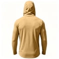 thumbnail image 5 of Nestiefly Fishing Shirts For Men Long Sleeve Sun Hoodies With Face Mask Uv Protection Cooling Hooded Rash Guard Shirt Khaki M, 5 of 7
