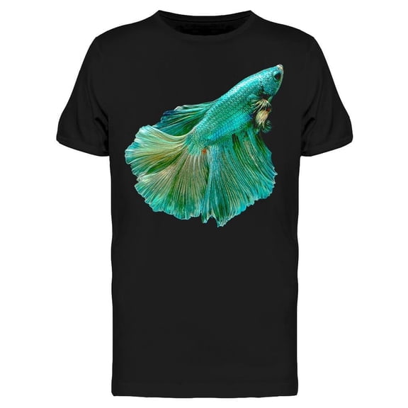 Blue With Silver Betta Fish Tee Men's -Image by Shutterstock