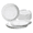Diamond White Silver, variant on " OCCASIONS " 120 Plates Pack, Heavyweight Disposable Wedding Party Plastic Plates (10.5'' Dinner Plate, Diamond in White & Silver)