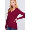 thumbnail image 2 of V-neck Sweater W/rivet Button, 2 of 5