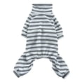thumbnail image 2 of Dog Pajamas High Collar Striped Sleeping Wear Pet Jumpsuit Puppy Four-legged Clothes for Indoor, 2 of 7