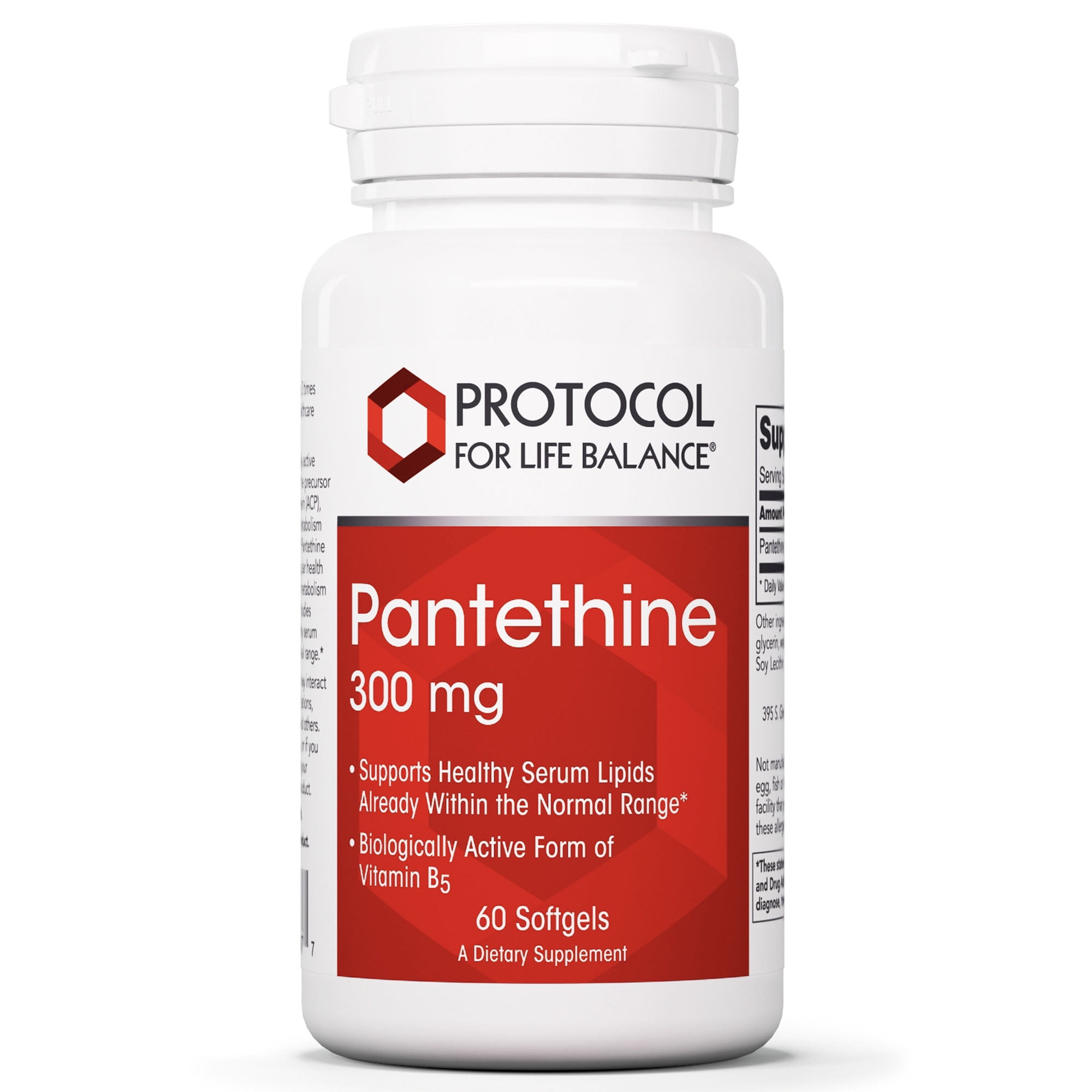 Protocol Pantethine 300mg Form of Vitamin B5 Metabolism, Vascular