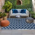 thumbnail image 2 of Navy Blue Morocco Outdoor Rug for Patio/Deck/Porch, Non-Slip Large Area Rug 3 x 5 Ft, Modern Abstract Classic Geometric Indoor Outdoor Rugs Washable Area Rugs, Reversible Camping Rug Carpet Runner, 2 of 8