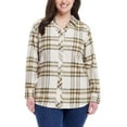 thumbnail image 3 of Weatherproof Vintage Women's Classic-Fit Long-Sleeve Lightweight Plaid Flannel Shirt (Green, M), 3 of 4