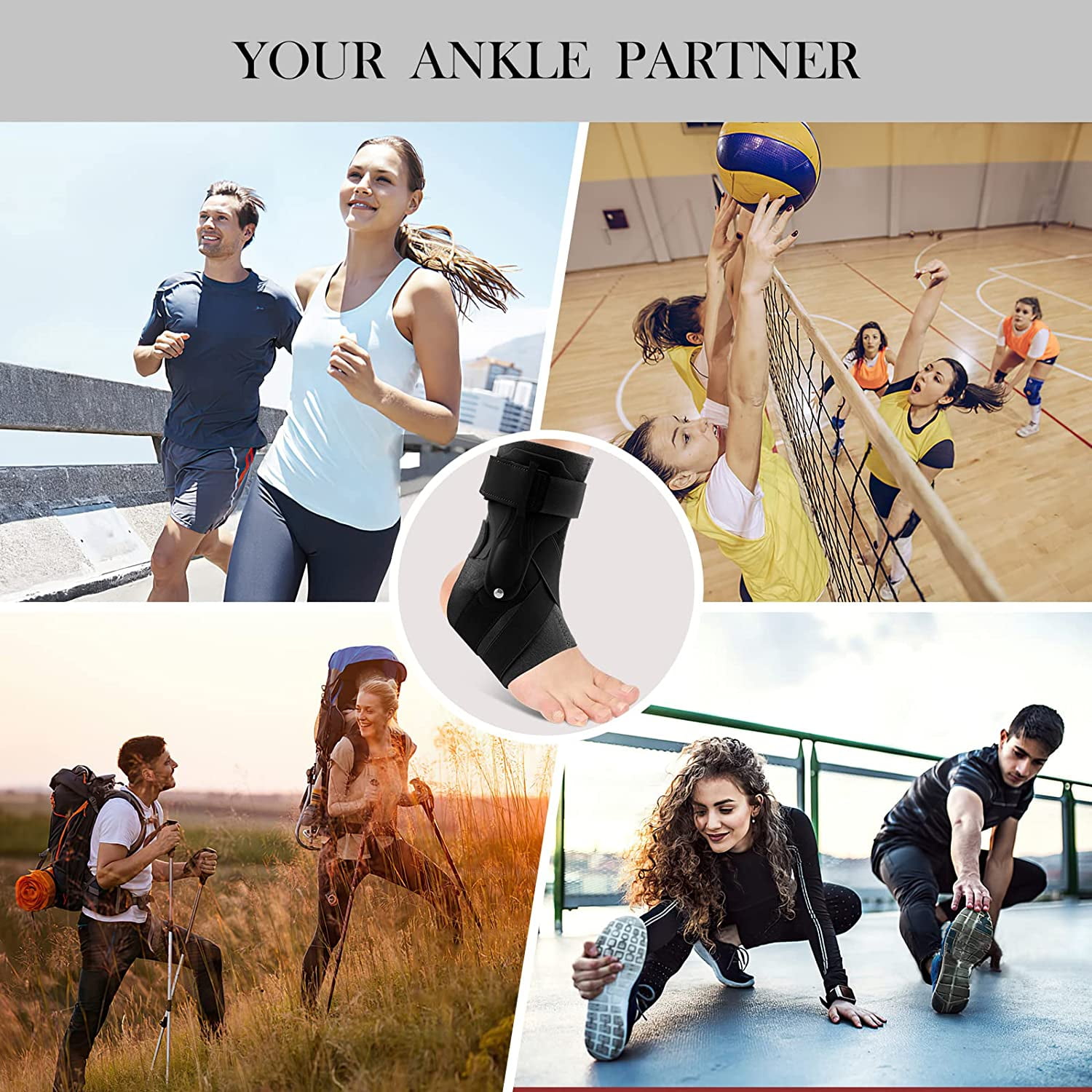 Ankle Support Brace for Ankle Sprains for Men Women, Sprained Brace for Basketball Soccer Volleyball-S