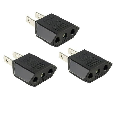 Insten 3X Euro EU to US USA Travel Power Adapter Converter Wall Plug