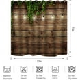 thumbnail image 6 of Rustic Wooden Board Shower Curtain Green Leaves on Vintage Wood Country Life Theme Grunge Planks Barn House Door Waterproof Fabric Bathroom Decor 72x72 Inch Plastic Hooks 12PCS Wood Board, 6 of 6