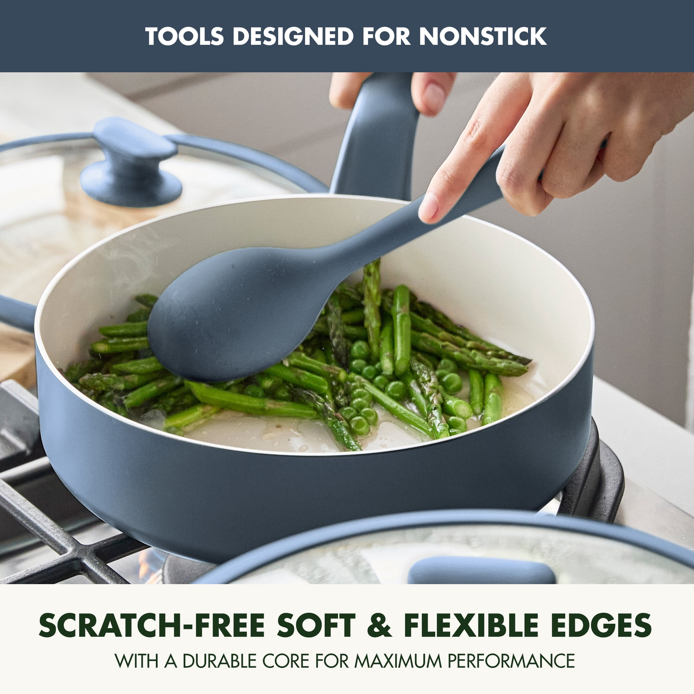 GreenPan Essence 17-Piece Ceramic Nonstick Cookware – Toxin-Free, Dishwasher & Oven Safe, Blue