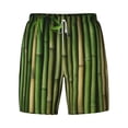 thumbnail image 4 of Lsque Mens Swim Trunks Green Bamboo Fence1 Pattern - Bathing Suit Compression Liner - Beach Swim Shorts Swimwear - (S-3XL) - Stretch Quick Dry -Small, 4 of 9