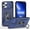 Navy Blue, variant on for iPhone 12 Case with Slide Camera Cover，Built-in 360° Magnetic Rotate Ring Stand Magnetic Military Grade Shockproof Protective Case for Women and Men-Black