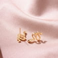 thumbnail image 4 of Valloey Rover 14K Gold Plated Personalized Snake Hugging Stud Earrings For Women Jewelry Gift, 4 of 5