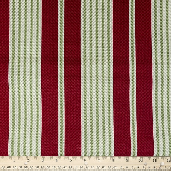 Waverly Inspirations 45" 100% Cotton Textures and Striped Sewing & Crafting Fabrics, 8 yd By the Bolt, Red