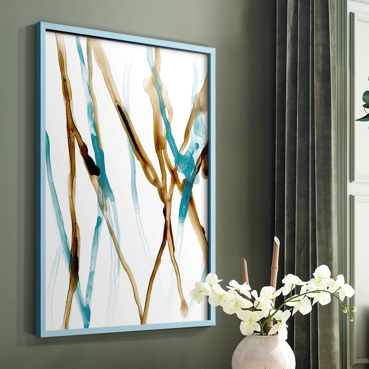 Runnel XVII in Blue Solid Wood 8 x 10 Framed Print