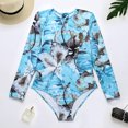 thumbnail image 2 of Elainilye Fashion Women's One-Piece Swimsuits Printed Long-sleeved Sunscreen Swimsuit Surf Suit One-piece Swimsuit Bikinis Tops,Green, 2 of 4