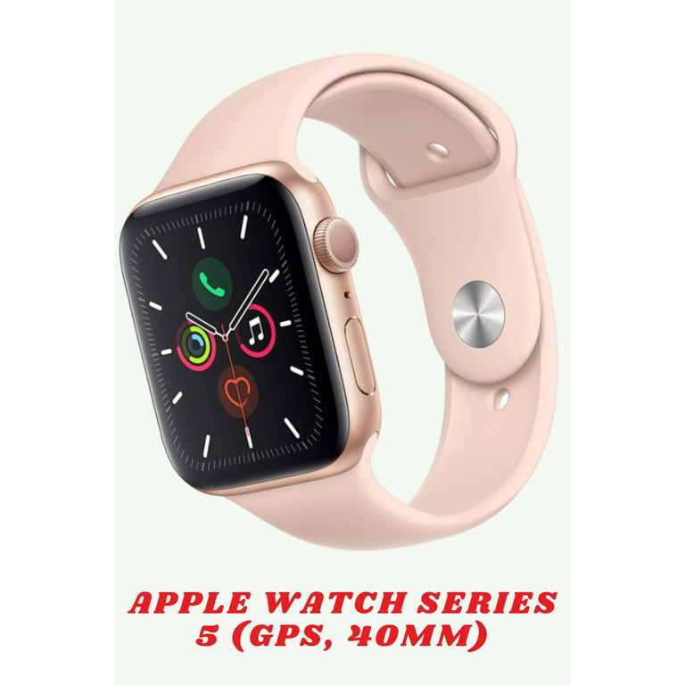  Apple Watch Series 5 (GPS, 40MM) - Gold Aluminum Case with Pink  Sand Sport Band (Renewed) : Electronics