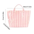 thumbnail image 3 of Bolso tote a rayas – Bolso de mano impermeable de PVC brillante para la playa, compras, viajes y uso diario con interior espacioso., 3 of 6