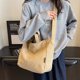 thumbnail image 5 of Bolso de mano de pana para mujer, bolso informal con asa superior, bolso de compras suave y moderno (caqui), 5 of 8