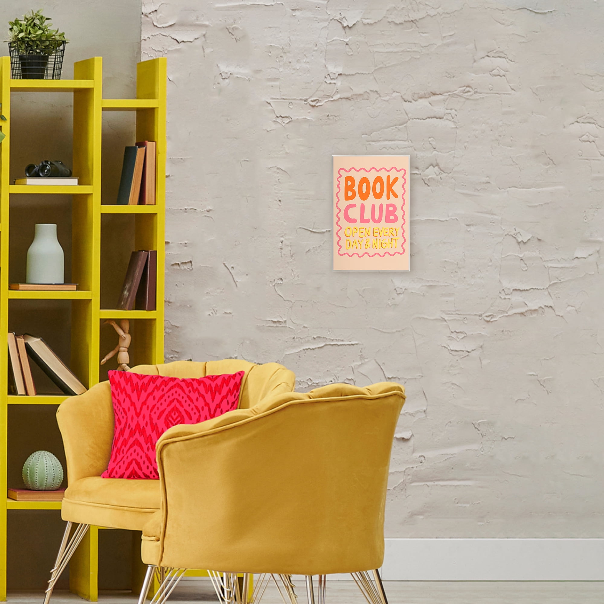 Book Club Day & Night Wall Plaque Art, design by Florentina Dolci
