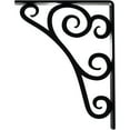 thumbnail image 4 of Ekena Millwork 1 1/2"W x 7 1/2"D x 10"H Tristan Wrought Iron Bracket, (Single center brace), Powder Coated Black, 4 of 8