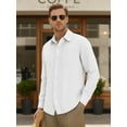 thumbnail image 3 of OALUXE Linen Button Down Shirts For Men Casual Long Sleeve Lightweight Dress Shirts With Pocket, 3 of 7