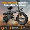 thumbnail image 4 of Electric Bike for Adults, Ebike, Electric Bicycle with 720WH Removable Battery,14" Folding Ebike, 20MPH,35+ Miles,750W Peak Motor,Full Shock Absorption,UL 2849,Commuting Mini E Bikes, 4 of 10