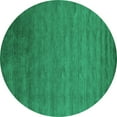 thumbnail image 1 of Ahgly Company Machine Washable Indoor Round Abstract Turquoise Blue Contemporary Area Rugs, 8' Round, 1 of 4