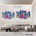 thumbnail image 4 of Elephant Stock Abstract Geometric Collage Wall Art - Horizontal Multi Panel Canvas - Living Room Wall Decor - Abstract Multi Panel - Blue And Orange Decor - 84" x 54", 4 of 8