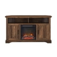 thumbnail image 2 of Coastal Grooved Door Fireplace Corner TV Stand for TVs up to 60" in Rustic Oak, 2 of 9