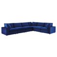 thumbnail image 1 of Sectional Sofa Set, Velvet, Blue Navy, Modern Contemporary Urban Design, Living Lounge Room Hotel Lobby Hospitality, 1 of 10