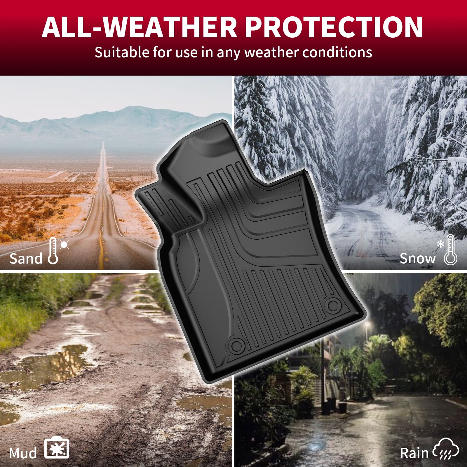 DIKSOAKR Floor Mats & Cargo Mats Fit for 2018-2024 Chevrolet Equinox Fuel Version (Non EV) - 1st & 2nd Row All Weather Protection Automotive Floor Liners &Trunk Mat &Backrest Mat