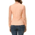thumbnail image 3 of INSPIRE CHIC Women's Polka Dots Tie Neck Long Sleeve Semi Sheer Blouse, 3 of 6