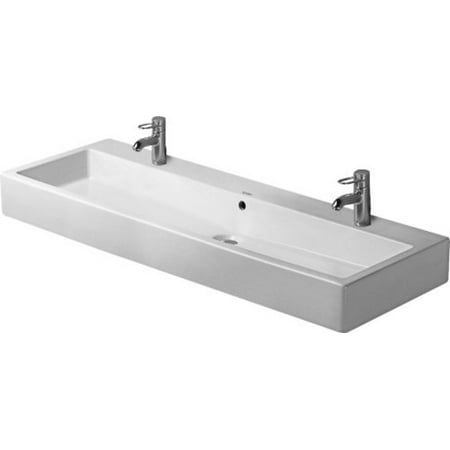 Tap Platform - Duravit 454120024 Vero Wall Mount Bathroom Sink with Overflow and Two Tap Platform
