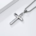 thumbnail image 5 of Cross Necklace for Men, Silver/Gold/Black Cross Pendant with 24" Chain, Religious Gifts for Men Women Christians, 5 of 5