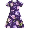thumbnail image 4 of LOVZFMLL Robe à Manches Courtes Imprimée Mode Enfant 3-12 Ans Col Rond, 4 of 6