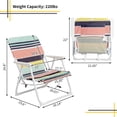 thumbnail image 5 of Oxford Cloth Beach Chair with Back Pocket, Polyester Fabric Sunbathing Chairs with Steel Frame, Portable Folding Camping Chaise Lounge with Armrest for Outdoor, Picnic, Sporting Event, Multi-Color, 5 of 8