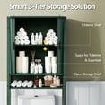 thumbnail image 6 of YOCWO Over The Toilet Storage Cabinet with Vertical Fluted Texture, Storage Cabinet Over Toilet with 2 Sliding Doors and Open Shelf, Home Space Saver for Bathroom Laundry Room Living Room, Green, 6 of 9