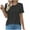Black, variant on XUNKUSGA Womens Blouses Polka Dot Boho T-shirt Oversized Round Neck Tops Light Breathable Summer Outfits 2025