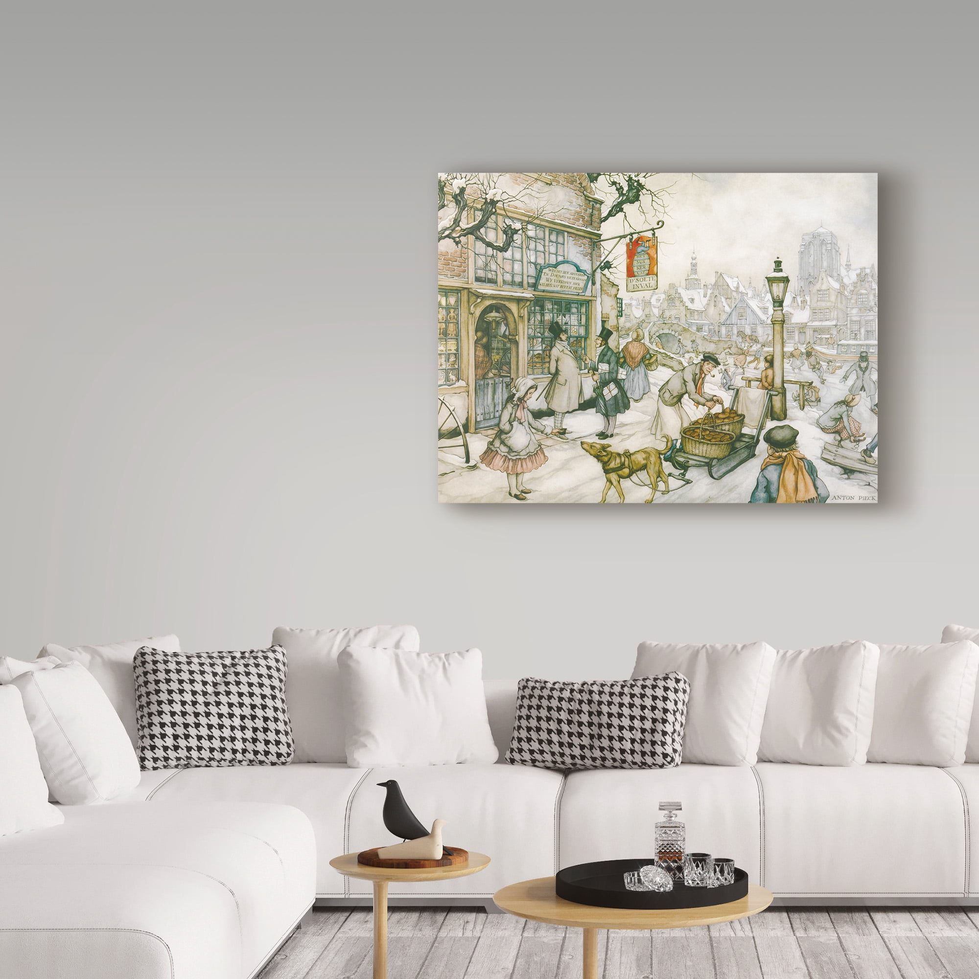 Trademark Fine Art 'Dog Sled' Canvas Art by Anton Pieck