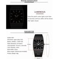 thumbnail image 6 of Men Watch Classic Analog Quartz Date Stainless Steel Milanese Mesh Band Ultra-Thin Rectangle Dial Luminous, 6 of 6