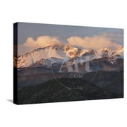 USA, Colorado, Pike NF Clouds over Pikes Peak at Sunrise, Botanical Scenic Seasons Stretched Canvas Wall Art by Don Grall Sold by ArtCom