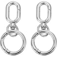 thumbnail image 1 of PATIKIL 2.2" Swivel Snap Hooks with Key Rings, 2Pcs Double Opening Metal Oval Swivel Spring Clasp Clip with O Ring for DIY Crafts Jewelry Lanyard Making, Silver Tone, 1 of 6