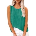 thumbnail image 5 of Womens Tops Cotton Linen Tank Tops Casual Shirt Basic Sleeveless Layering Camisoles Beach Vacation Clothes on Sale, 5 of 5