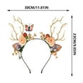 thumbnail image 2 of Christmas Light Up Antler Headband, Antler Headpiece for Holidays, Metal Cotton Rayon Handiwork Crown, Artificial Leaves and Flowers Headband, Packaged Hair Bands for Christmas, 2 of 8