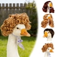 thumbnail image 2 of Eqslft 4 Pcs Porch Goose Wigs with Hair Clips,Cute Lawn Statue Braid Wigs Funny Porch Goose Outfits Cute Outdoor Statue Accessories, for 17/23" Statues,Yard Decoration, 2 of 7