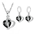 thumbnail image 2 of Hyasfey 1 Set Drop Earrings Geometric Rhinestone High Gloss Cubic Zirconia Fine Workmanship Decoration Shinny Heart-shaped Pendant Necklace Women Accessory, 2 of 8
