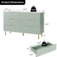 thumbnail image 3 of Garvee Modern Green 6 Drawer Dresser – Stylish Wood Chest with Gold Handles, Large Storage Drawers, Elegant Organizer for Bedroom, Living Room, Entryway, 3 of 7