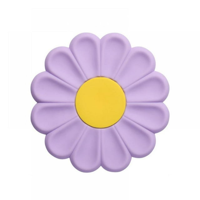 2 Pcs Napperon en Silicone Résistant à la Chaleur Support de Pot Antidérapant Napperon Isolant en Forme de Marguerite pour Vaisselle