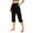 Black, variant on Pull on Capris for Women Dressy Casual Stretch Lightweight Capri Yoga Pants Elastic High Waist Lounge Pants Summer