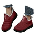 thumbnail image 3 of CAICJ98 Women's Winter Boots Slip On Warm Lined Ankle Boots Waterproof Anti Slip Shoes Outdoor Snow Boots Women (Red,Size 7.5), 3 of 8